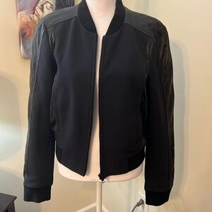 Halogen Brand Leather and spandex bomber